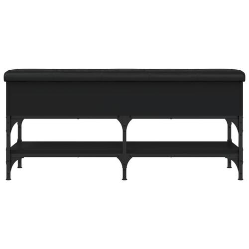Skobænk 102x32x45 cm konstrueret træ sort
