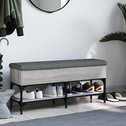 Skobænk 102x32x45 cm konstrueret træ grå sonoma-eg