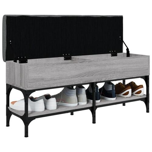 Skobænk 102x32x45 cm konstrueret træ grå sonoma-eg