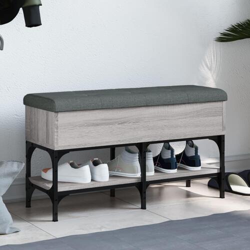 Skobænk 82x32x45 cm konstrueret træ grå sonoma-eg