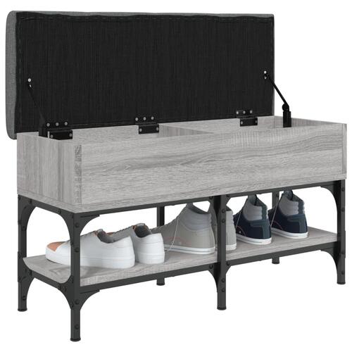 Skobænk 82x32x45 cm konstrueret træ grå sonoma-eg