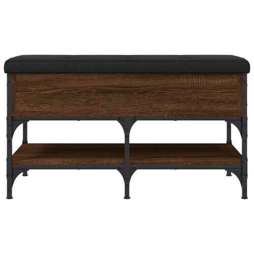 Skobænk 82x42x45 cm konstrueret træ brun egetræsfarve