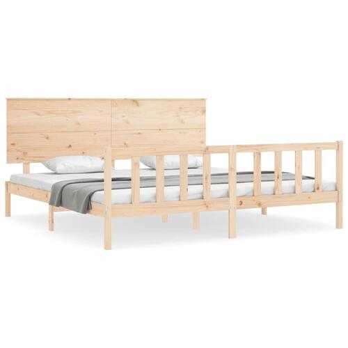 Sengeramme med sengegavl Super King Size massivt træ