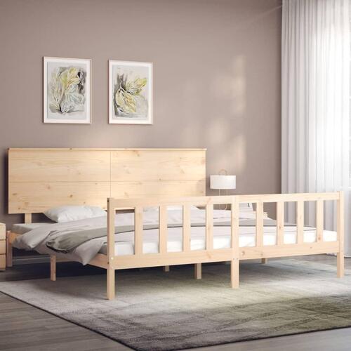 Sengeramme med sengegavl Super King Size massivt træ
