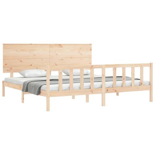 Sengeramme med sengegavl Super King Size massivt træ
