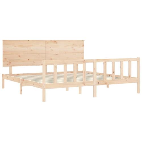 Sengeramme med sengegavl Super King Size massivt træ
