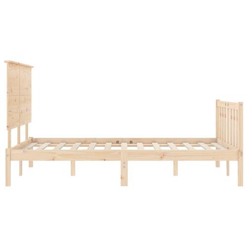 Sengeramme med sengegavl Super King Size massivt træ
