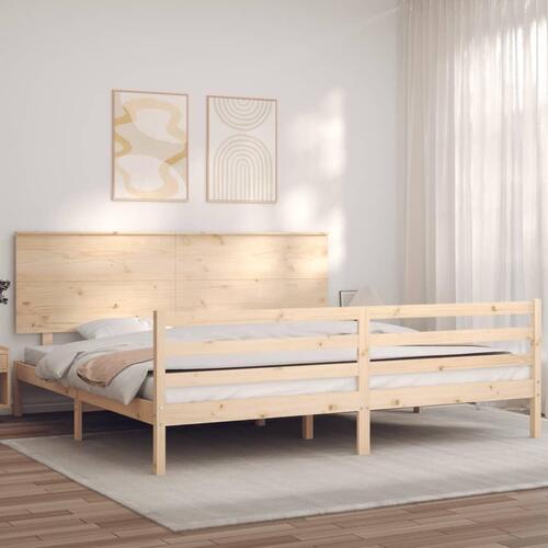 Sengeramme med sengegavl Super King Size massivt træ
