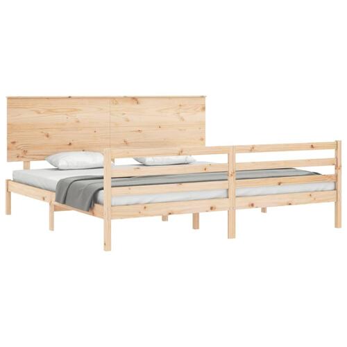 Sengeramme med sengegavl Super King Size massivt træ