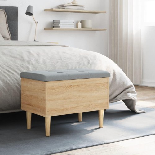 Skobænk med opbevaring 62 x 42 x 46 cm i sonoma-eg