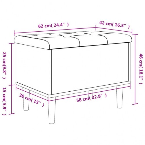 Skobænk med opbevaring 62 x 42 x 46 cm i sonoma-eg