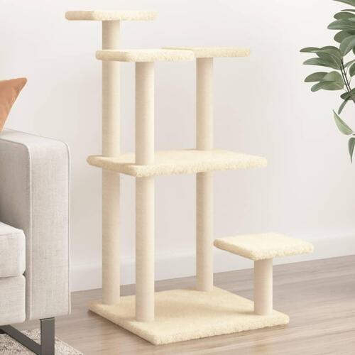 Kradsetræ med platforme 98,5 cm cremefarvet