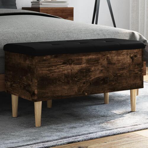 Skobænk 82x42x46 cm konstrueret træ røget egetræsfarve