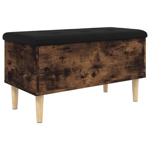Skobænk 82x42x46 cm konstrueret træ røget egetræsfarve