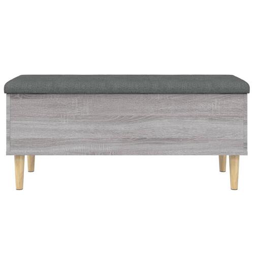 Opbevaringsbænk 102x42x46 cm konstrueret træ grå sonoma-eg