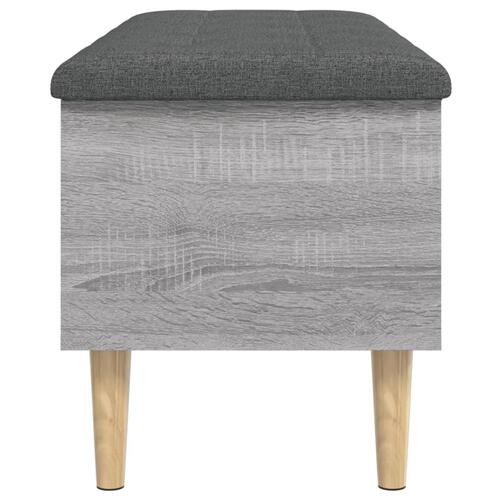 Opbevaringsbænk 102x42x46 cm konstrueret træ grå sonoma-eg