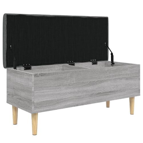 Opbevaringsbænk 102x42x46 cm konstrueret træ grå sonoma-eg