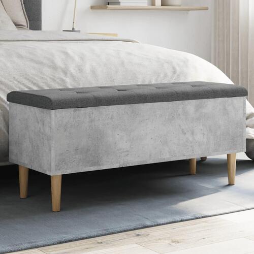Opbevaringsbænk 102x42x46 cm konstrueret træ betongrå