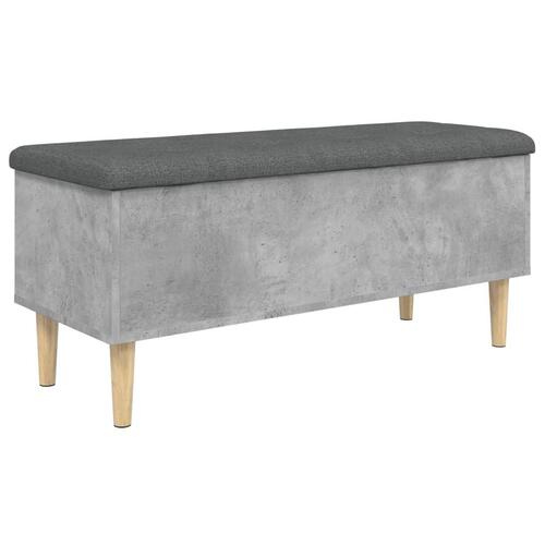 Opbevaringsbænk 102x42x46 cm konstrueret træ betongrå