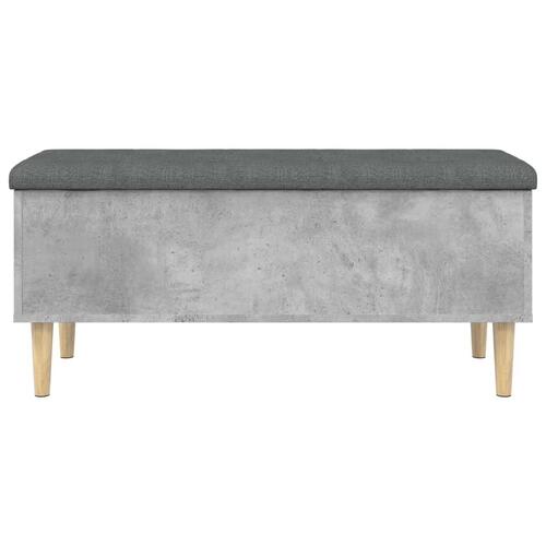 Opbevaringsbænk 102x42x46 cm konstrueret træ betongrå