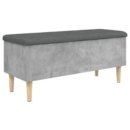 Opbevaringsbænk 102x42x46 cm konstrueret træ betongrå