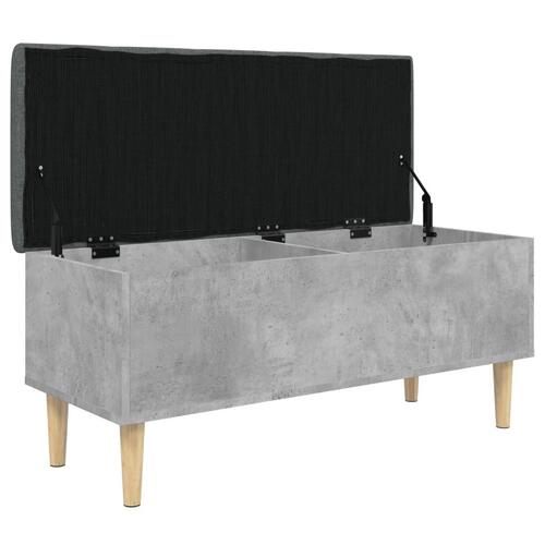 Opbevaringsbænk 102x42x46 cm konstrueret træ betongrå