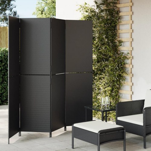 Rumdeler 4 paneler polyrattan sort