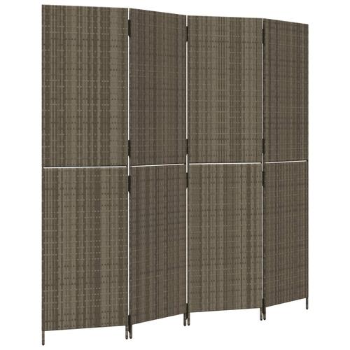 Rumdeler 4 paneler polyrattan grå