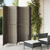 Rumdeler 5 paneler polyrattan grå