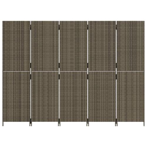 Rumdeler 5 paneler polyrattan grå