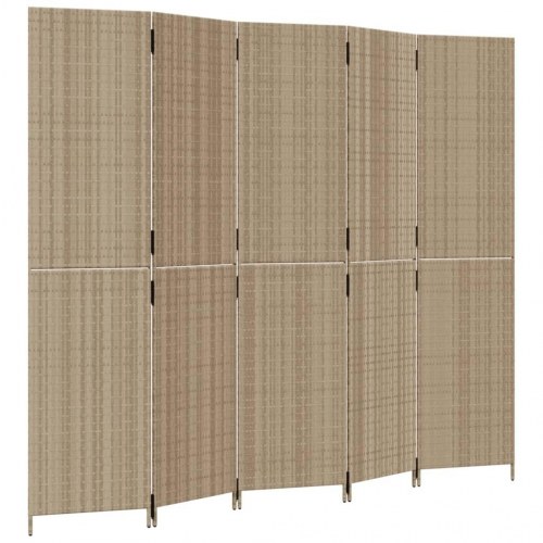 Rumdeler med 5 paneler i polyrattan - beige
