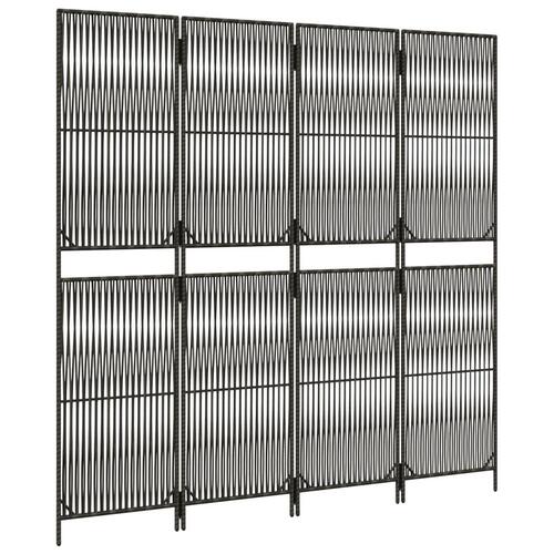 Rumdeler 4 paneler polyrattan grå