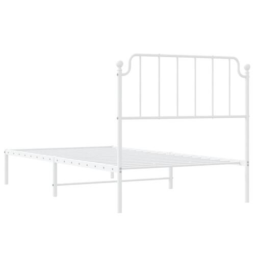 Sengeramme med sengegavl 100x200 cm metal hvid