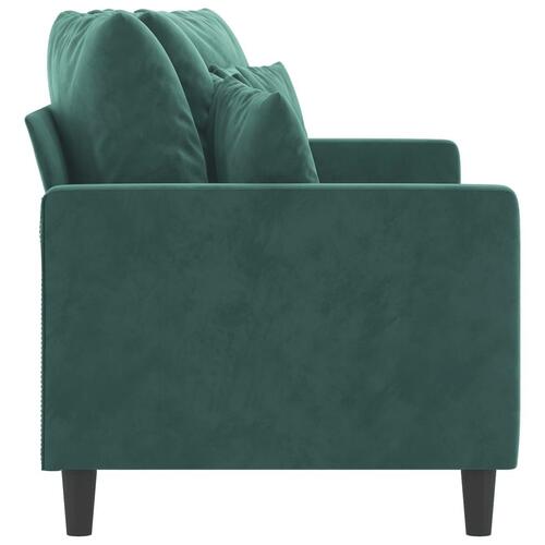 2-personers sofa 140 cm fløjl mørkegrøn