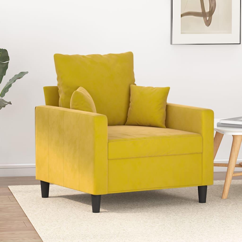 Lænestol 60 cm velour gul