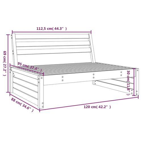 Midtermodul til havesofa 120x80 cm massivt douglasgran