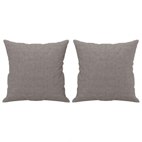 2-personers sofa med pyntepuder - 140 cm stof, gråbrun