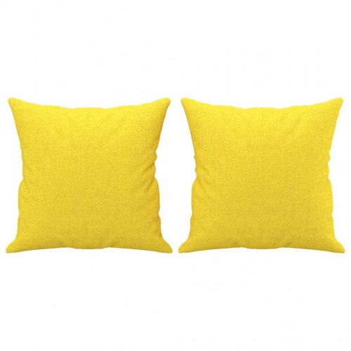 2-personers sofa med pyntepuder - 140 cm stof, lysegul