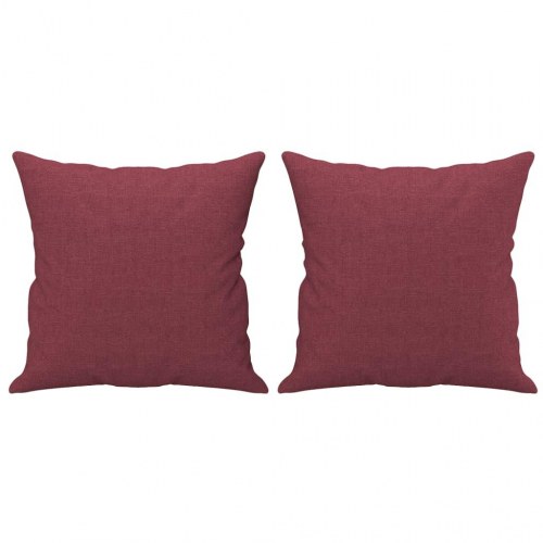 3-personers sofa med pyntepuder 180 cm stof vinrød