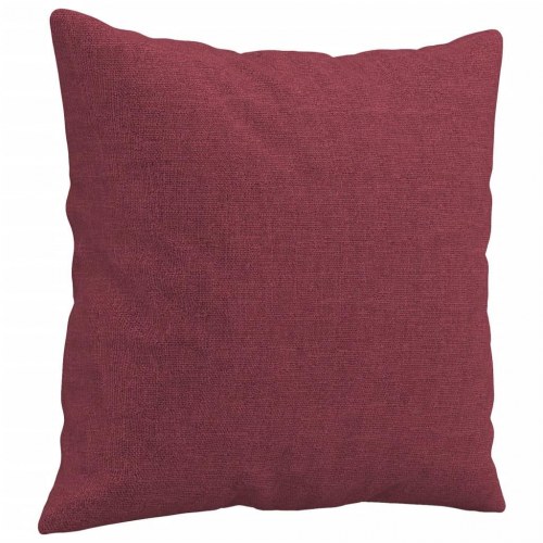 3-personers sofa med pyntepuder 180 cm stof vinrød