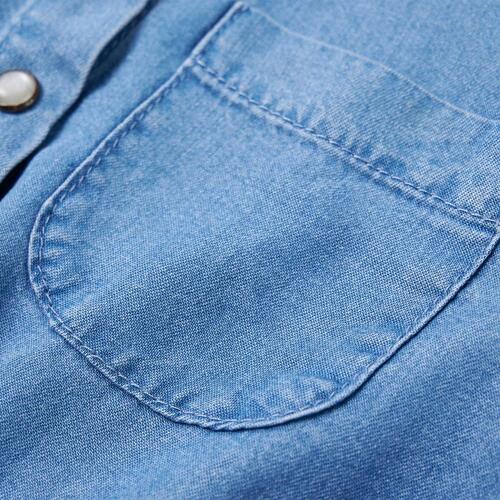Langærmet kjole til børn str. 92 marineblå og denimblå