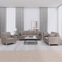 3 personers sofa med puder stof gråbrun