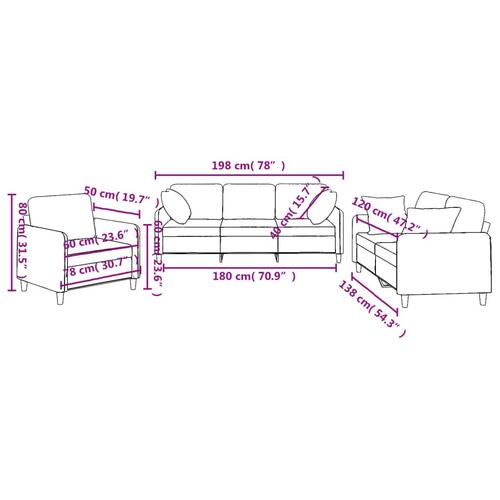 3 personers sofa med puder stof gråbrun