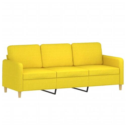2 personers sofa med puder stof lysegul