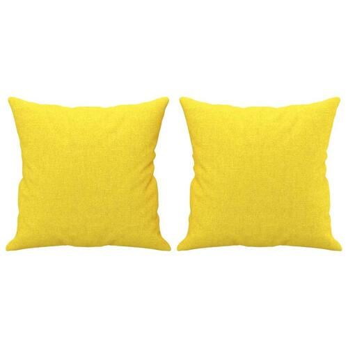 2 personers sofa med puder stof lysegul