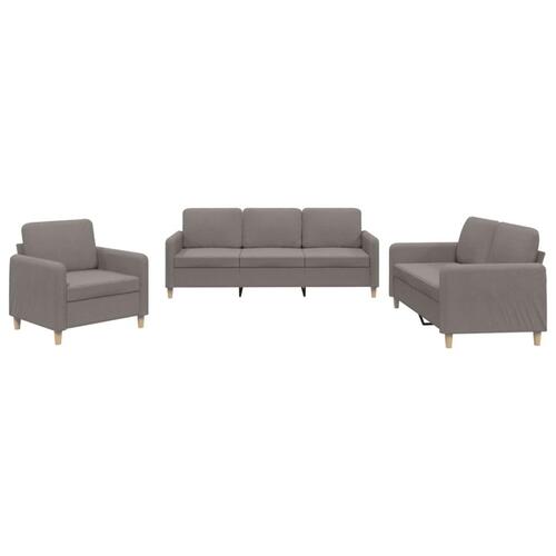 3 personers sofa med hynder stof gråbrun