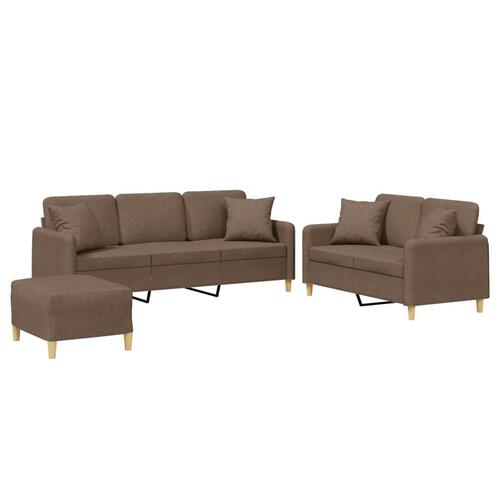 3 personers sofa med puder stof brun