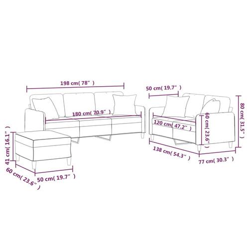 3 personers sofa med puder stof lysegul