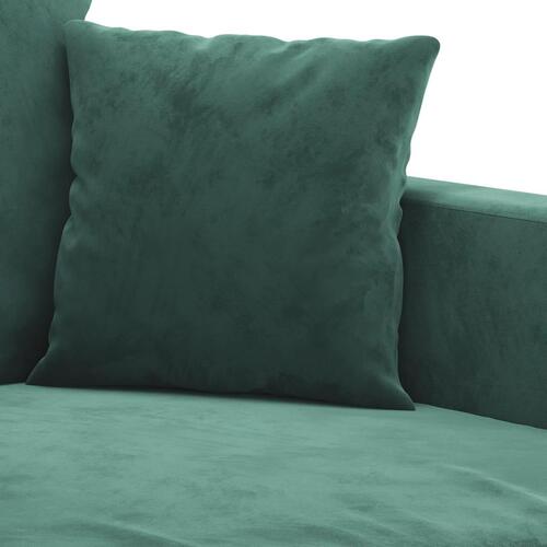 3 personers sofa med hynder velour mørkegrøn