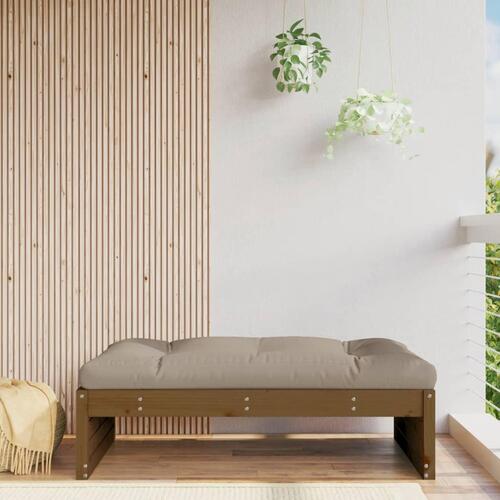 Udendørs fodskammel 120x80 cm massivt fyrretræ honningbrun